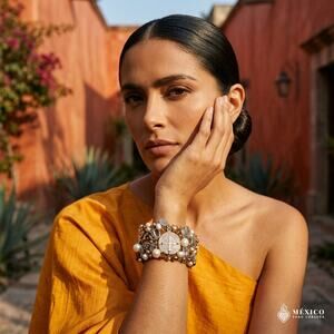 Mexican protetion bracelet charms one of a kind S-MED  8X2 IN